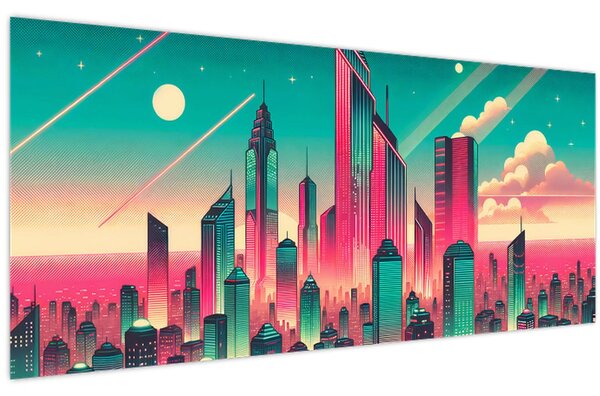 Tablou – Metropolă în stil pop-art (120x50 cm)