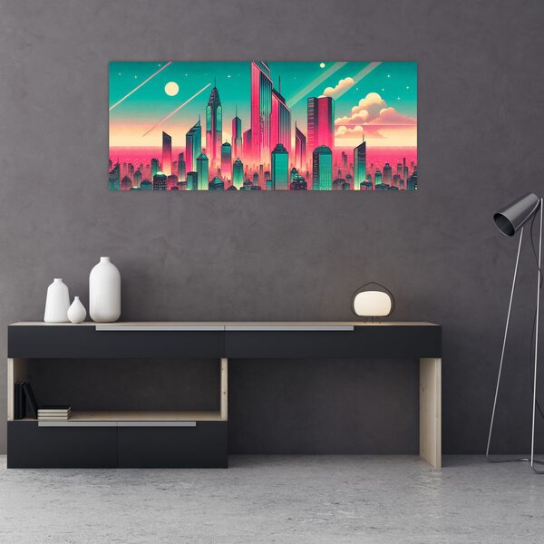 Tablou – Metropolă în stil pop-art (120x50 cm)