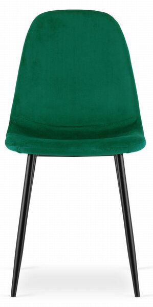 Scaun din catifea COMO verde inchis cu picioare negre
