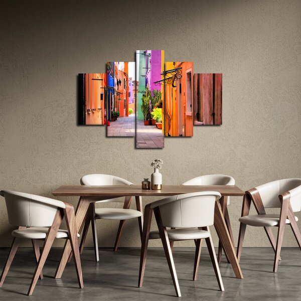 Tablou cu străduță colorata italiană (150x105 cm)
