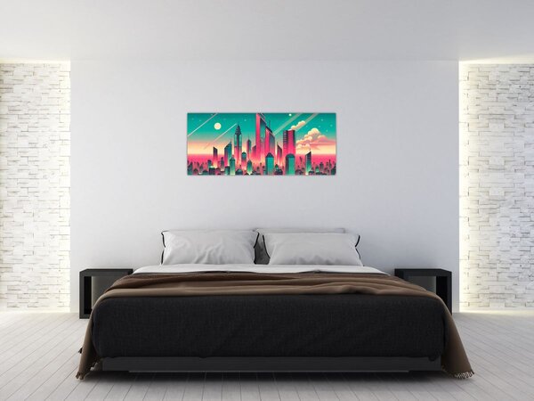 Tablou – Metropolă în stil pop-art (120x50 cm)