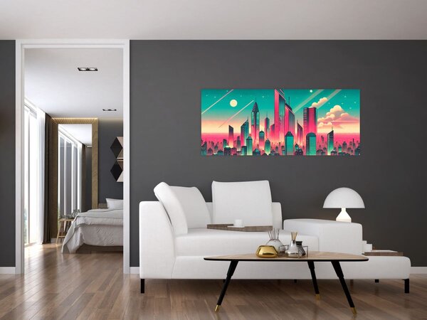 Tablou – Metropolă în stil pop-art (120x50 cm)