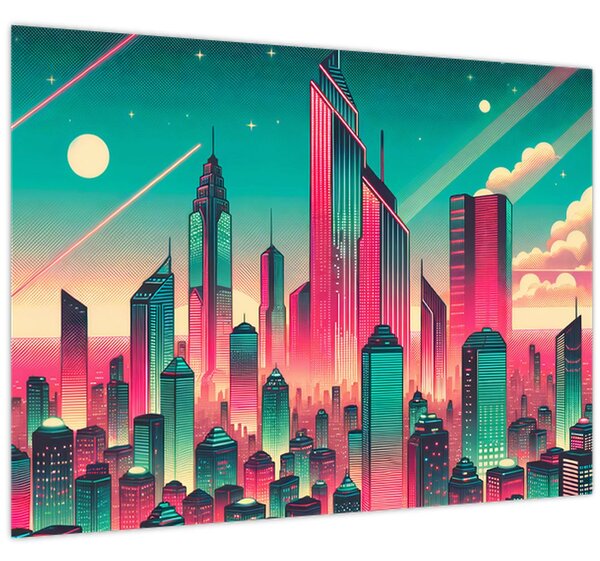 Tablou – Metropolă în stil pop-art (70x50 cm)