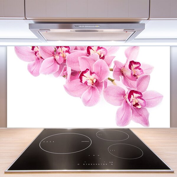 Panou sticla bucatarie Flori roz Floral