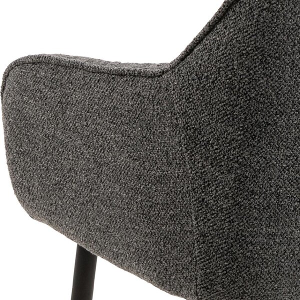 Scaun de dining Brooke bouclé, antracit