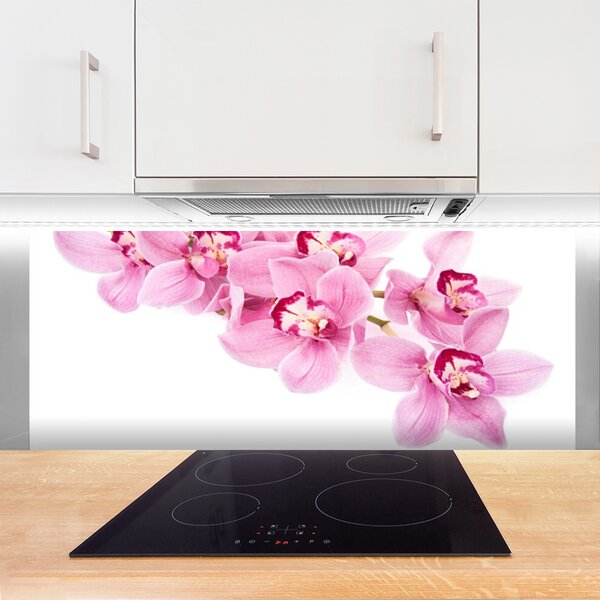 Panou sticla bucatarie Flori roz Floral