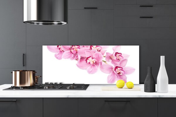 Panou sticla bucatarie Flori roz Floral