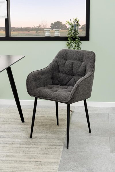 Scaun de dining Brooke bouclé, antracit