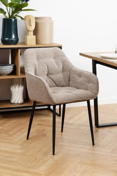 Scaun de dining Brooke bouclé, bej