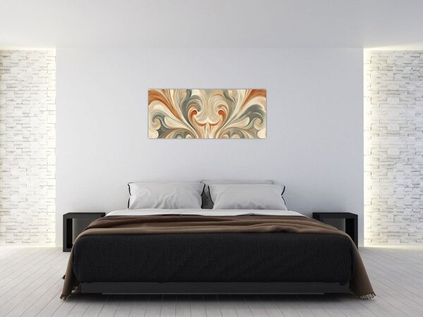 Tablou - Vârtejuri în culori pământii (120x50 cm)