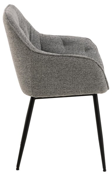 Scaun de dining Brooke bouclé, gri deschis