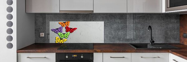 Sticlă pentru bucătărie fluturi colorat