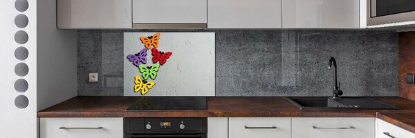 Sticlă pentru bucătărie fluturi colorat