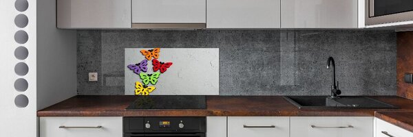 Sticlă pentru bucătărie fluturi colorat