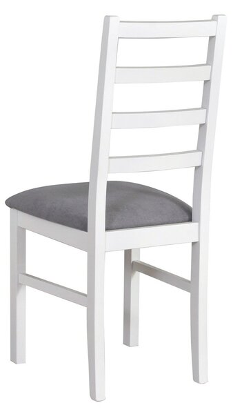 Scaun NILO 8, alb/gri - Riviera 91, lemn de fag/stofa catifelata, 43x40x94 cm