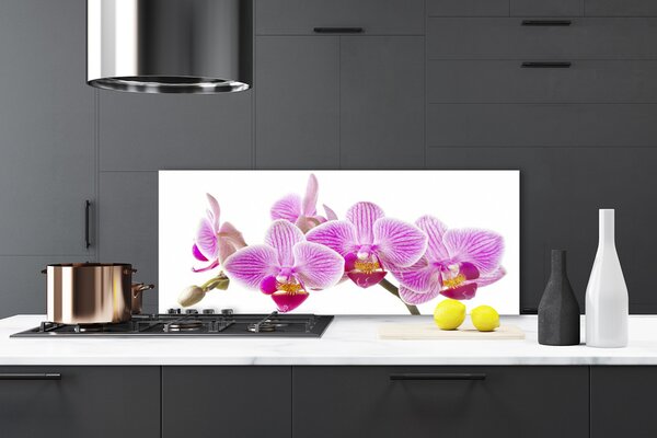 Panou sticla bucatarie Flori roz Floral