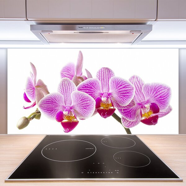 Panou sticla bucatarie Flori roz Floral