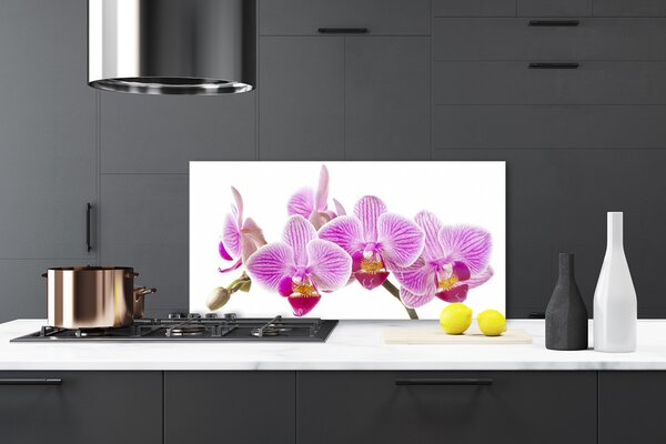 Panou sticla bucatarie Flori roz Floral