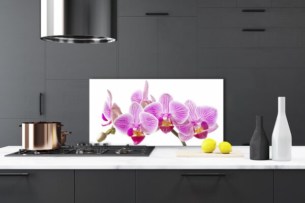 Panou sticla bucatarie Flori roz Floral