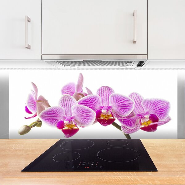 Panou sticla bucatarie Flori roz Floral