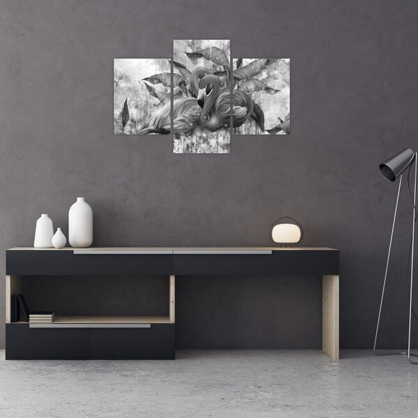 Tablou - Graffiti cu flamingo (90x60 cm)