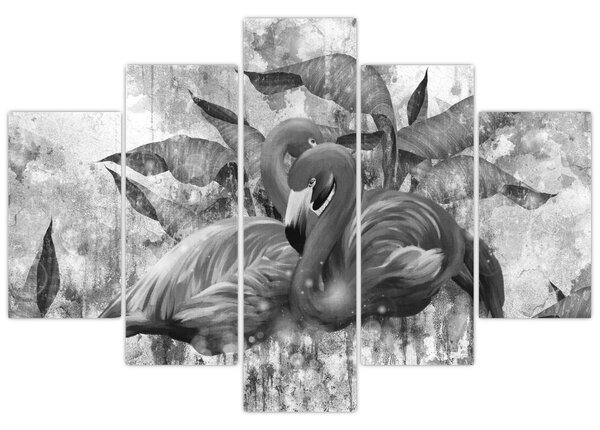 Tablou - Graffiti cu flamingo (150x105 cm)