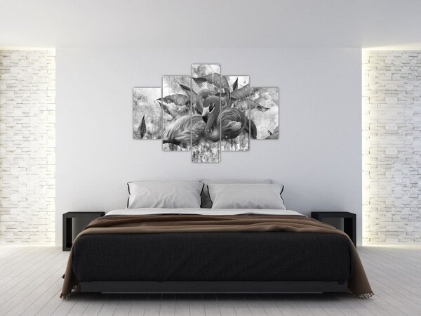 Tablou - Graffiti cu flamingo (150x105 cm)