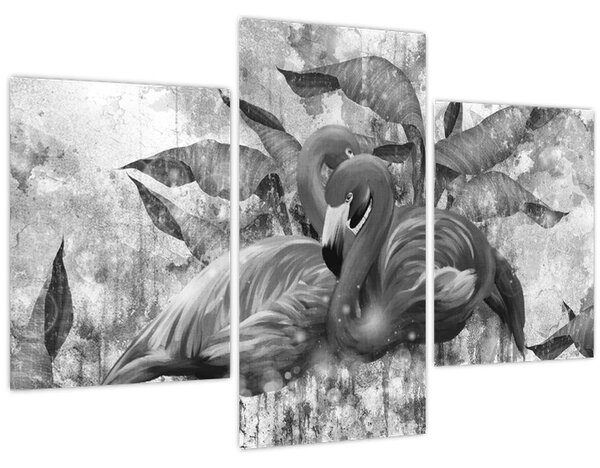 Tablou - Graffiti cu flamingo (90x60 cm)
