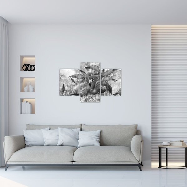 Tablou - Graffiti cu flamingo (90x60 cm)