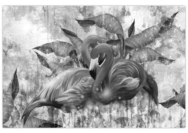 Tablou - Graffiti cu flamingo (90x60 cm)