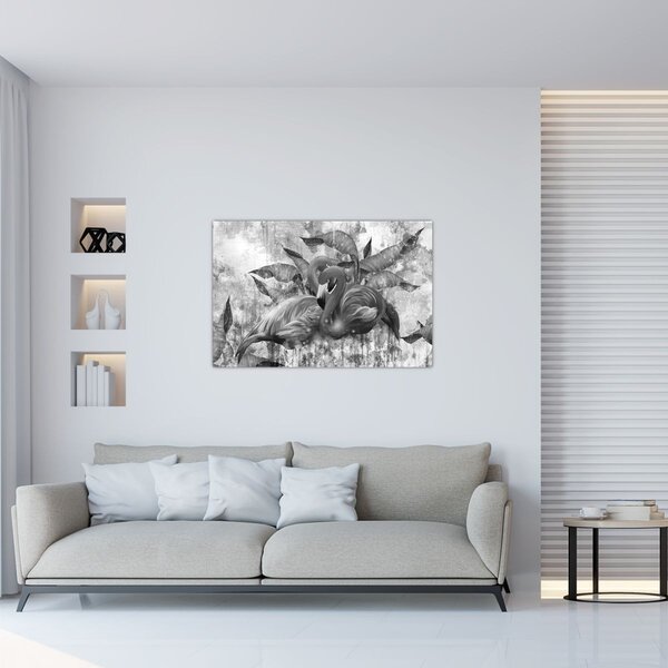 Tablou - Graffiti cu flamingo (90x60 cm)