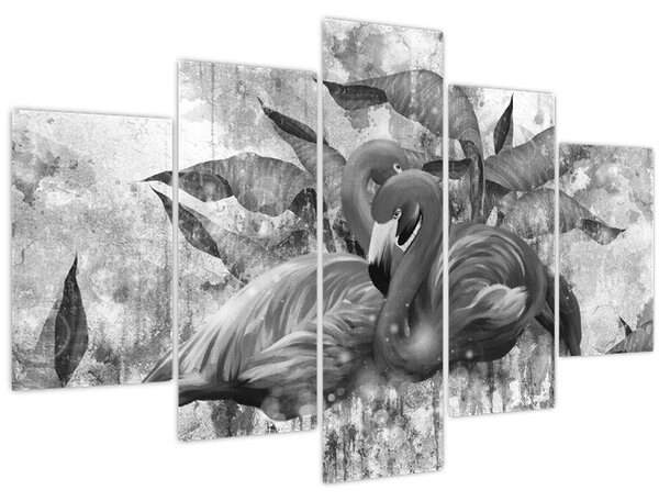 Tablou - Graffiti cu flamingo (150x105 cm)