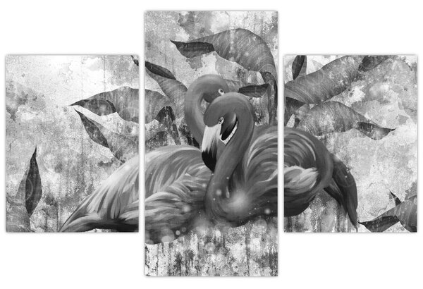 Tablou - Graffiti cu flamingo (90x60 cm)