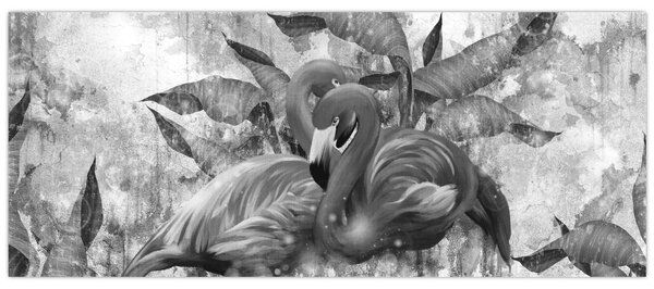 Tablou - Graffiti cu flamingo (120x50 cm)