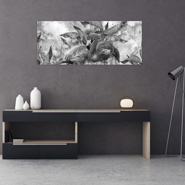 Tablou - Graffiti cu flamingo (120x50 cm)