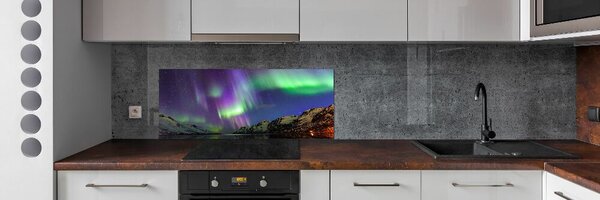Panou perete bucătărie Aurora boreala