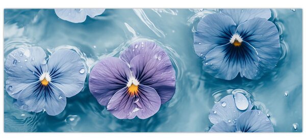 Tablou - Violete în apă (120x50 cm)