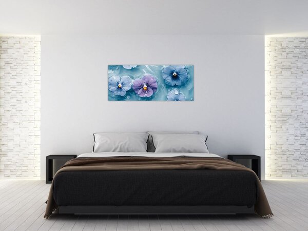 Tablou - Violete în apă (120x50 cm)