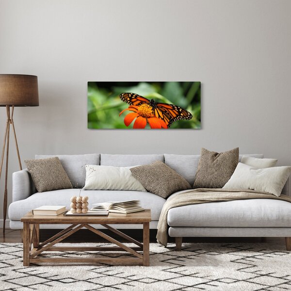 Tablou cu fluture pe floare (120x50 cm)