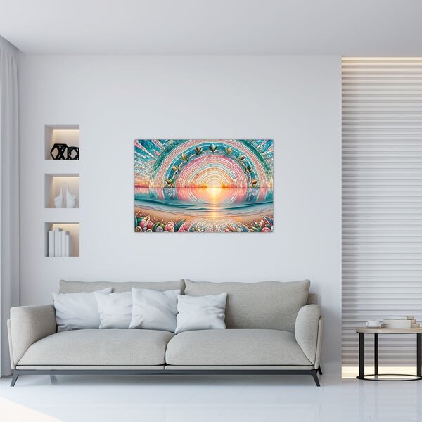 Tablou – Mozaic al soarelui la apus (90x60 cm)