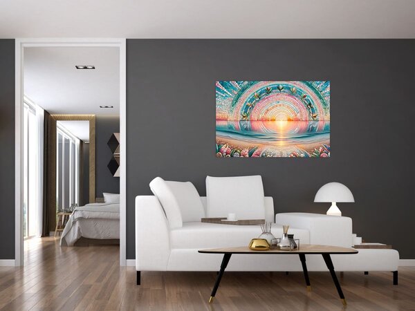 Tablou – Mozaic al soarelui la apus (90x60 cm)