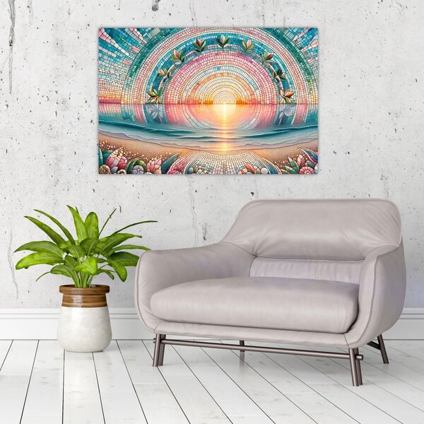 Tablou – Mozaic al soarelui la apus (90x60 cm)