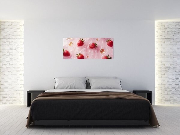 Tablou - Căpșuni în bule (120x50 cm)