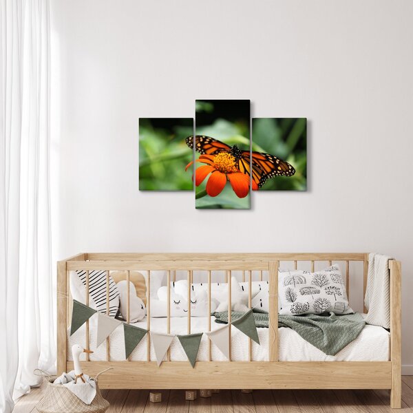 Tablou cu fluture pe floare (90x60 cm)