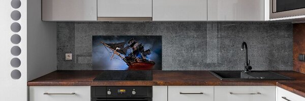 Sticlă pentru bucătărie corabie de pirati