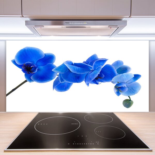 Panou sticla bucatarie Flower Floral Albastru