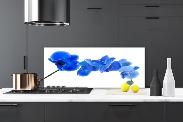 Panou sticla bucatarie Flower Floral Albastru
