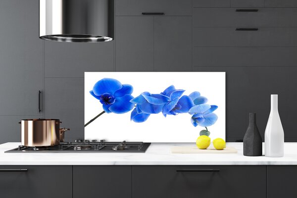 Panou sticla bucatarie Flower Floral Albastru
