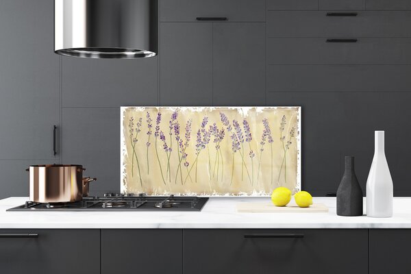 Panou sticla bucatarie Flori Floral violet