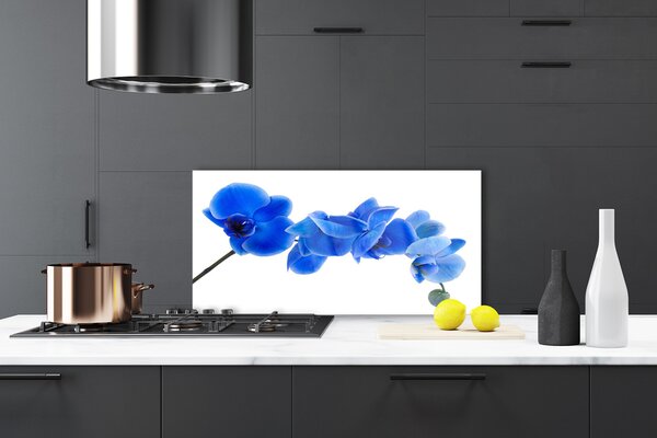 Panou sticla bucatarie Flower Floral Albastru
